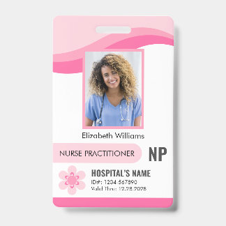 Customizable Nurse Practitioner Security ID Photo Badge
