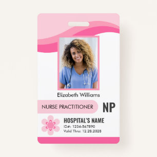 Customizable Nurse Practitioner Security ID Photo Badge