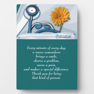 Customizable Nurse's Name Appreciation Gift Plaque