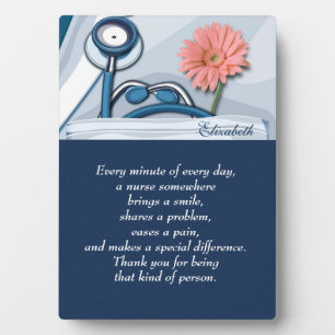 Customizable Nurse's Name Appreciation Gift Plaque