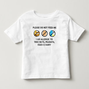 Customizable Nut Dairy Egg Allergy Alert Kids Toddler T-shirt