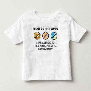 Customizable Nut Dairy Egg Allergy Alert Kids Toddler T-shirt