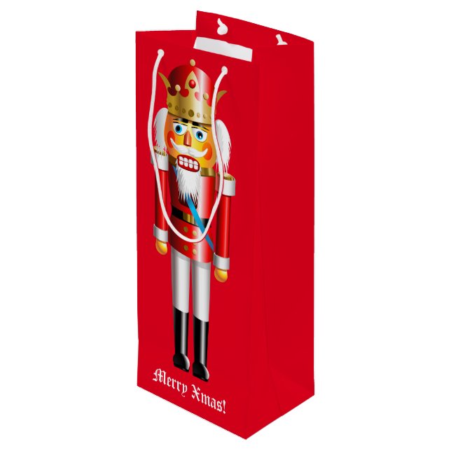 Customizable Nutcracker King Wine Gift Bag (Back Angled)