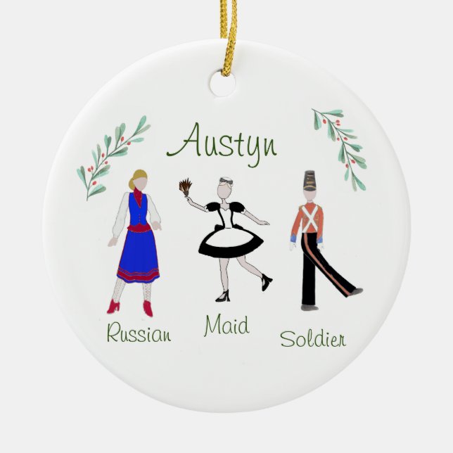 Customizable Nutcracker Soldier/Maid/Russian Ceramic Ornament (Front)