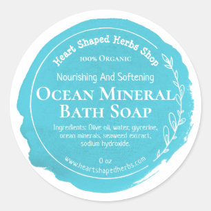 Customizable Ocean Soap Label Handmade Business