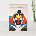 Customizable Odd Clown Greeting Card<br><div class="desc">Customizable creepy clown greeting card.  Custom restored,  high quality vintage clown image.</div>