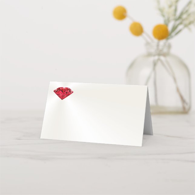 Customizable Off White Ruby Place Cards (Front)