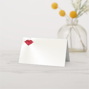 Customizable Off White Ruby Place Cards