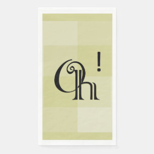 Customizable Oh! Fun, Modern Typography Art Yellow Napkin