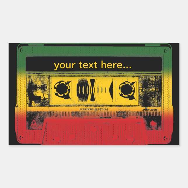 Customizable Old School Reggae Cassette Sticker (Front)