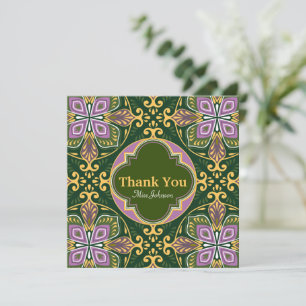 Customizable Olive and lavender Azulejos card