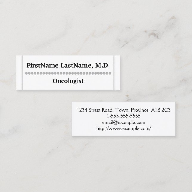 Customizable Oncologist Business Card (Front/Back)