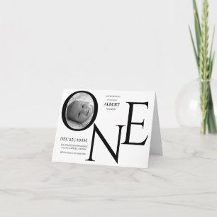 Customizable ONE First Birthday Photo Invitation