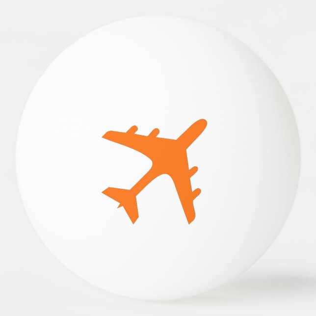 Customizable orange airplane ping pong ball (Front)