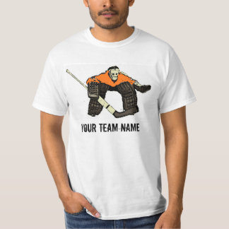 Customizable orange hockey goalie value tee