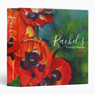 Customizable Orange Oriental Poppy Flowers Binder