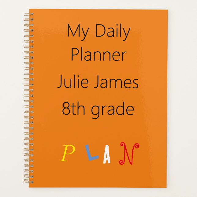 Customizable Orange planner (Front)