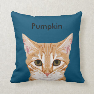 customizable orange tabby cat, cute cat pillow