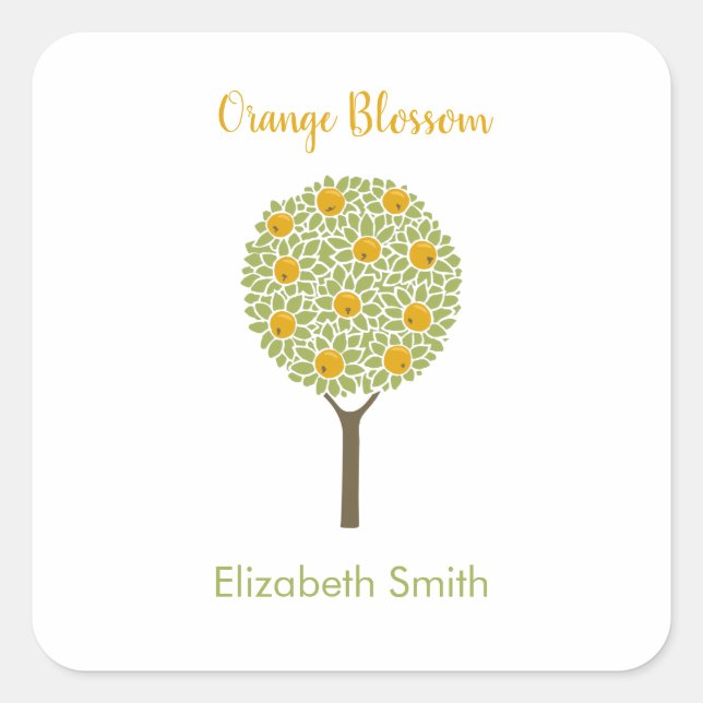 Customizable Orange Tree Square Sticker (Front)