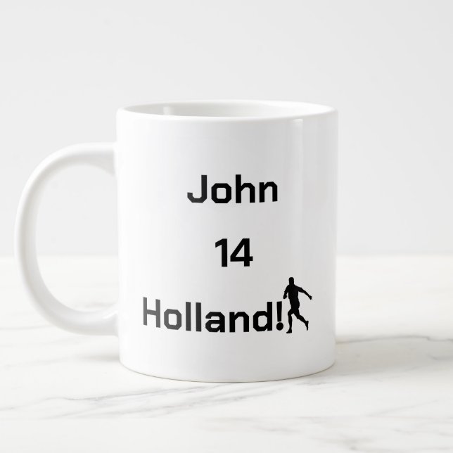 Customizable Oranje Supporter Gear Large Coffee Mug (Left)