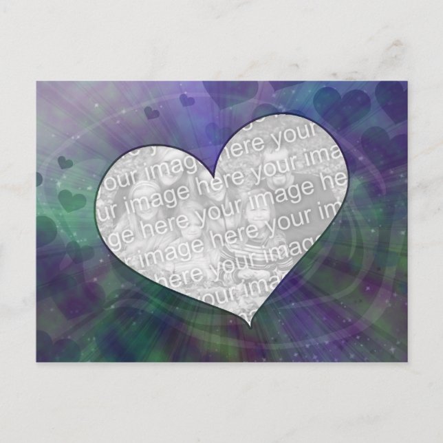 Customizable Orbit Heart Explosion Postcard (Front)