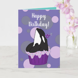 Customizable Orca Killer Whale  Birthday Card