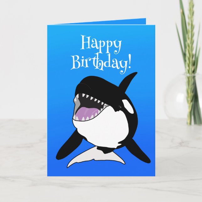 Customizable Orca Killer Whale  Birthday Card (Front)