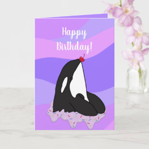 Customizable Orca Killer Whale Birthday Card