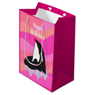 Customizable Orca Killer Whale Birthday Medium Gift Bag