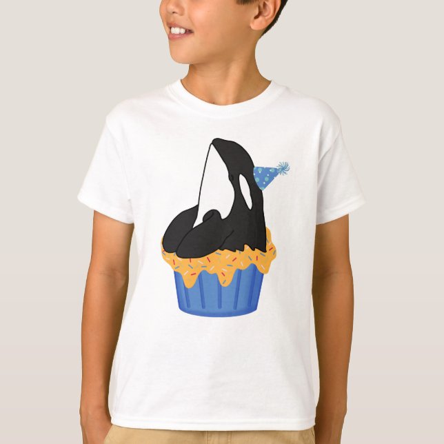 Customizable Orca Killer Whale Birthday   T-Shirt (Front)