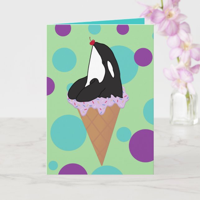 Customizable Orca Killer Whale    Card (Orchid)
