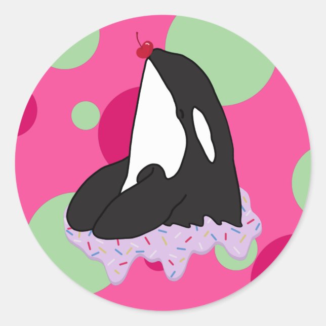 Customizable Orca Killer Whale Classic Round Sticker (Front)