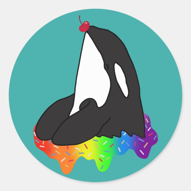 Customizable Orca Killer Whale Classic Round Sticker (Front)