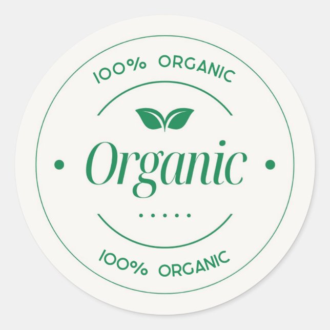 Customizable Organic Product Business Classic Round Sticker (Front)