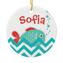 Customizable Ornament in "Fish Fish" Design