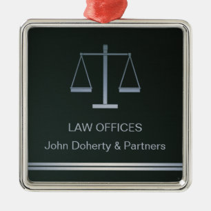 Customizable Ornament with Scales of Justice