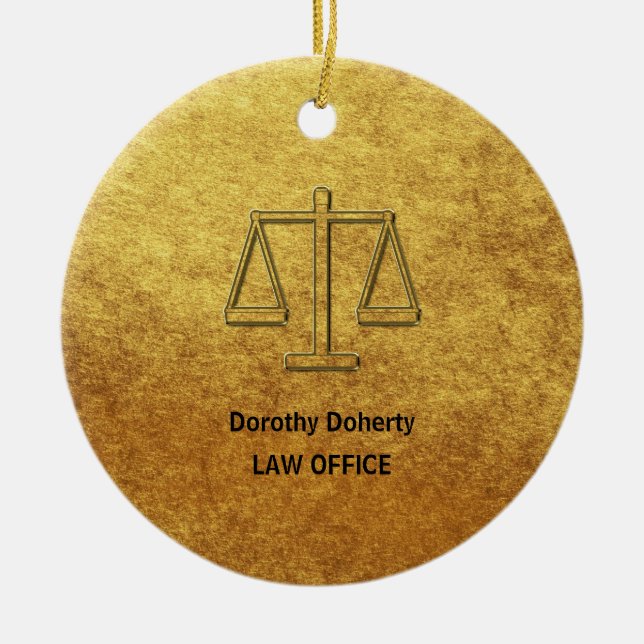 Customizable Ornament with Scales of Justice (Front)