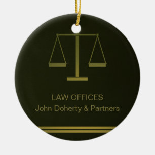 Customizable Ornament with Scales of Justice