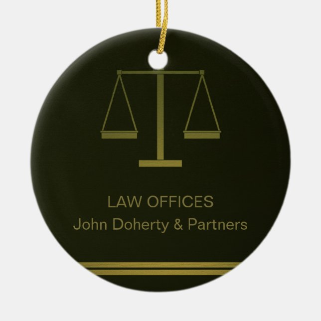 Customizable Ornament with Scales of Justice (Front)