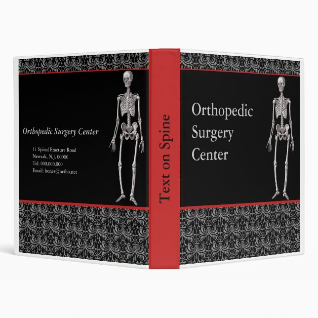 Customizable Orthopedists Notebook with Skeleton Binder (Background)