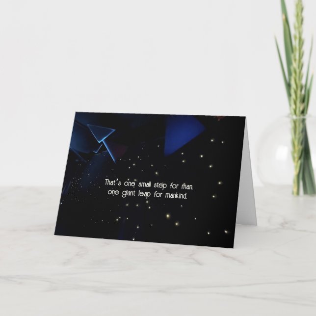 Customizable Outer Space Theme Folded Greeting Card (Front)