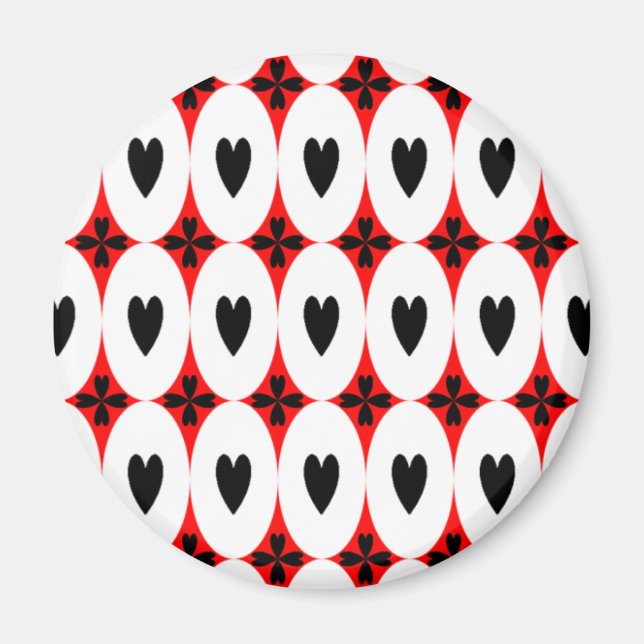 Customizable Oval Hearts Magnet (Front)