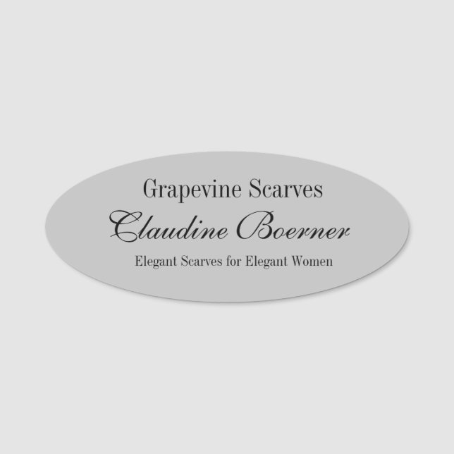 Customizable Oval Name Tag Badge Crafter Magnetic (Front)