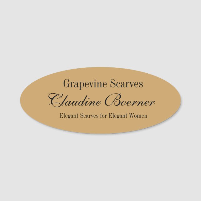 Customizable Oval Name Tag Badge Crafter Magnetic (Front)