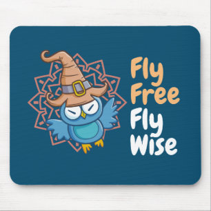 Customizable Owl Witch Mouse Pad