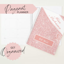 Customizable Pageant Planner - Rose Gold Glitter