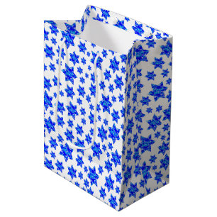Customizable Paint Splatter Jewish Stars Medium Gift Bag