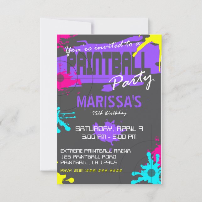 customizable PAINTBALL PARTY INVITATION (Front)