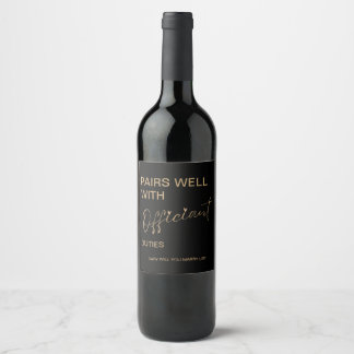 Customizable Pairs Well With Officiant Duties  Wine Label