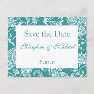 Customizable Paisley Save the Date Announcement Postcard